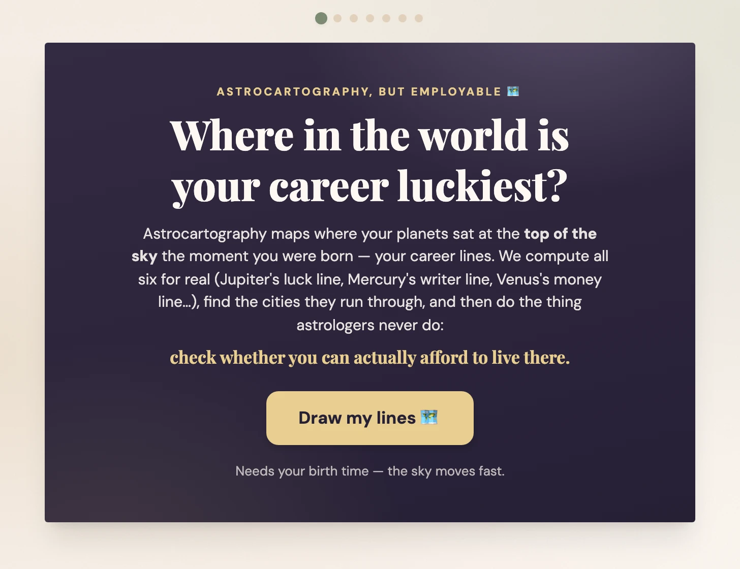 The CozyJobs astrocartography quiz — where in the world is your career luckiest