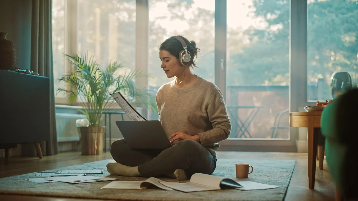 Simple, inviting workspace with a laptop and notebook, symbolizing the first steps in launching a freelance writing career and accessing high-paying gigs through Amy Suto’s Writing Job Board.