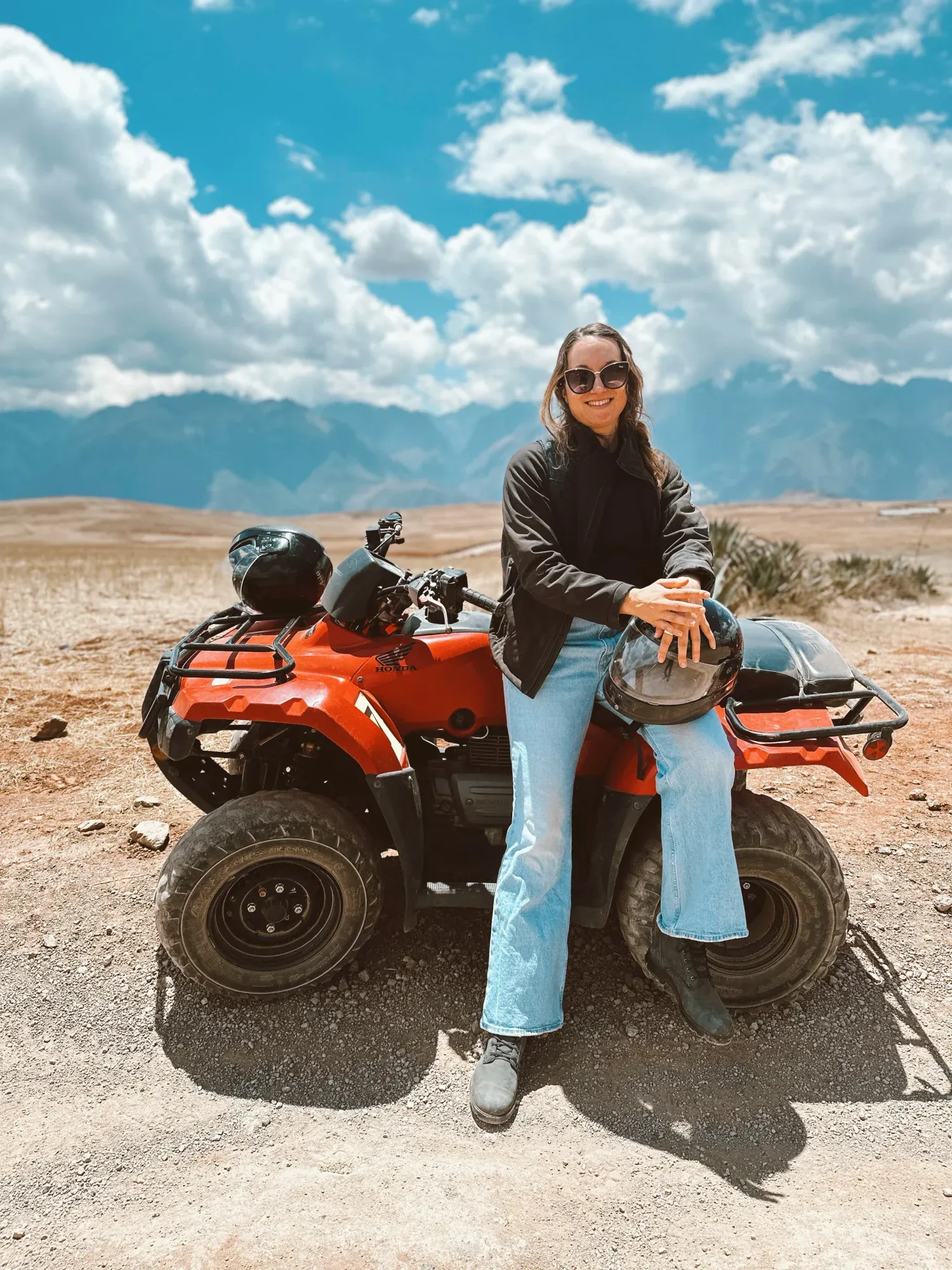 Riding an ATV in Cusco Peru
